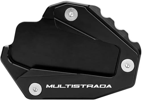 XWDPDNHHD Ständer Vergrößern Motorrad-Seitenständer Für Ducati Multistrada 1200 Enduro S 1260 Pikes Peak D/Air Grand Tour 950 950S V4 Rally Sport Fußauflage Verlängerungs Fuß Pad(SCHWARZ) von XWDPDNHHD