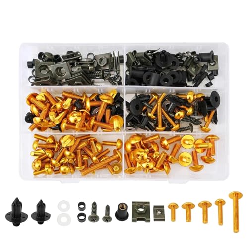XWDPDNHHD Verkleidungsschrauben-Set Motorrad-Verkleidungsschraubensatz Für BMW S1000RR S 1000 RR 2009 2010 2011 2012 2013 2014 2015 2016 2017 2018 2019 2020 2021 Schrauben(Gold) von XWDPDNHHD