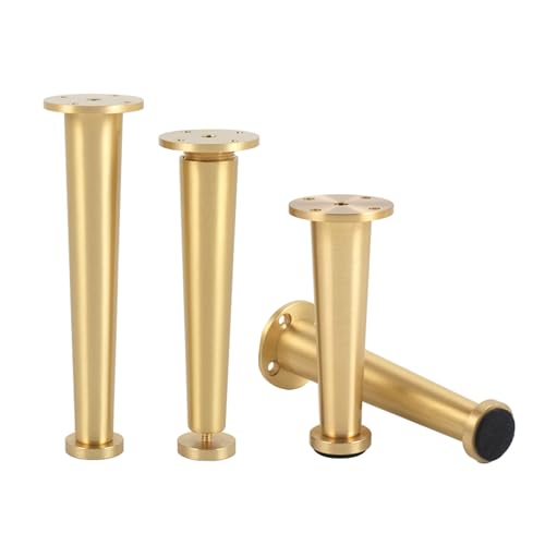 XWJOYW Set mit 4 Messing-Möbelfüßen, verstellbaren Sofabeinen, modernen Schrankbeinen, Ersatz-Stützbeinen für Schrank, Couchtisch, TV-Ständer, Badezimmerschrank (15 cm (5,9 Zoll)) von XWJOYW