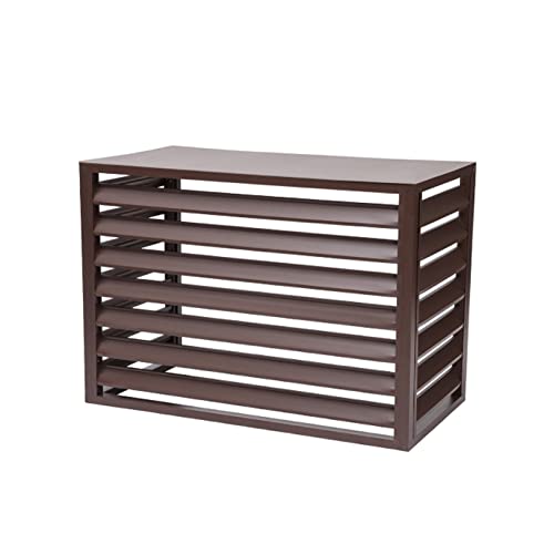XWJOYW Sichtschutzzaun für Klimaanlagen im Außenbereich für Klimaanlagen mit Blumenständer und Jalousien, Aluminiumkonstruktion (braun) von XWJOYW