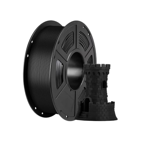 Kompatibel mit 1,75 mm PLA-Filament, 1-kg-Spule, Druckmaterial for FDM-3D-Drucker, Kunststoff-Verbrauchsmaterial for reibungslosen und zuverlässigen 3D-Druck(1KG Black) von XWLYGKGM