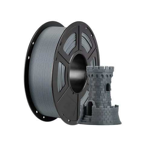 Kompatibel mit 1,75 mm PLA-Filament, 1-kg-Spule, Druckmaterial for FDM-3D-Drucker, Kunststoff-Verbrauchsmaterial for reibungslosen und zuverlässigen 3D-Druck(1KG Gray) von XWLYGKGM