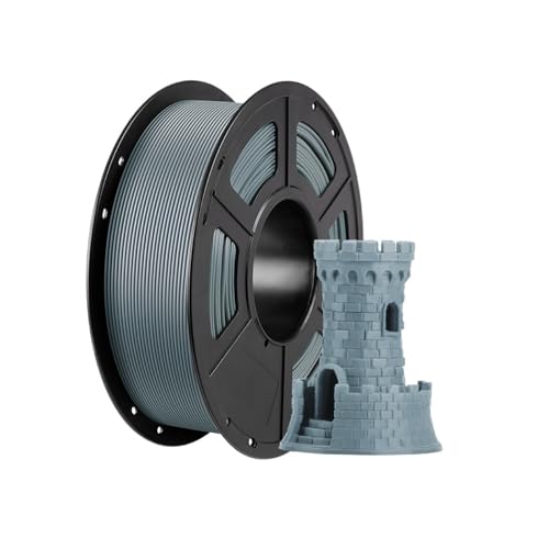 Kompatibel mit 1,75 mm PLA-Filament, 1-kg-Spule, Druckmaterial for FDM-3D-Drucker, Kunststoff-Verbrauchsmaterial for reibungslosen und zuverlässigen 3D-Druck(1KG Silver) von XWLYGKGM