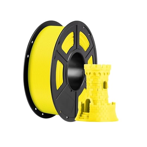 Kompatibel mit 1,75 mm PLA-Filament, 1-kg-Spule, Druckmaterial for FDM-3D-Drucker, Kunststoff-Verbrauchsmaterial for reibungslosen und zuverlässigen 3D-Druck(1KG Yellow) von XWLYGKGM