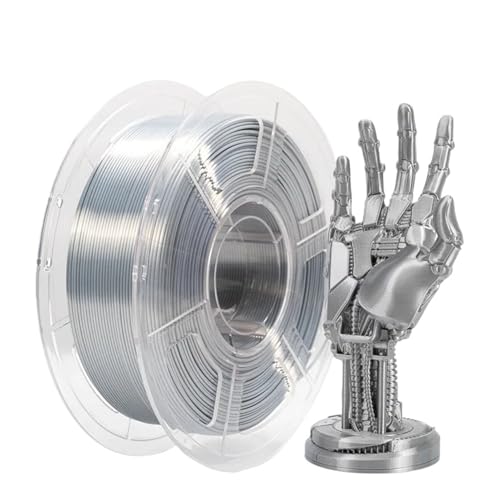 Kompatibel mit Silver Silk PLA 3D-Druckfilament, 1-kg-Spule, 1,75 mm, glänzendes Metallic-Finish for FDM-Drucker von XWLYGKGM