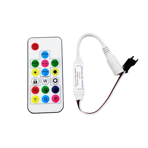 17 Mini-Fernbedienung mit buntem Controller, geeignet for SW2812 WS2811 LED-RGB-Lichtstreifen, DC5V/12V/24V(WM-HC005A-10PCS) von XWMGOQNZ