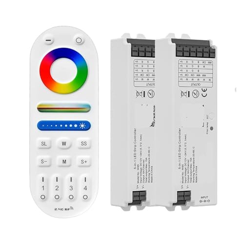 5 in 1 LED-Controller RGB RGBW CCT Lichtstreifen-Dimmer DC12-24V(1 LM091 2 WB5) von XWMGOQNZ