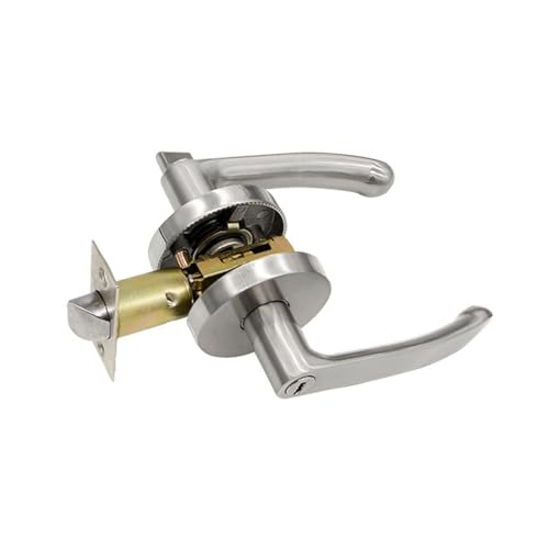 Badezimmergriff aus Zinklegierung HC-606 mit Dreihebelschloss und schlüsselloser Dreihebelgriffverriegelung(HC 606 steel color with key hole) von XWMGOQNZ