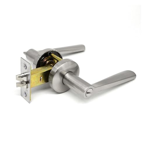 Badezimmergriff aus Zinklegierung HC-612 mit Dreihebelschloss und schlüsselloser Dreihebelgriffverriegelung(HC 612 steel color with key hole) von XWMGOQNZ