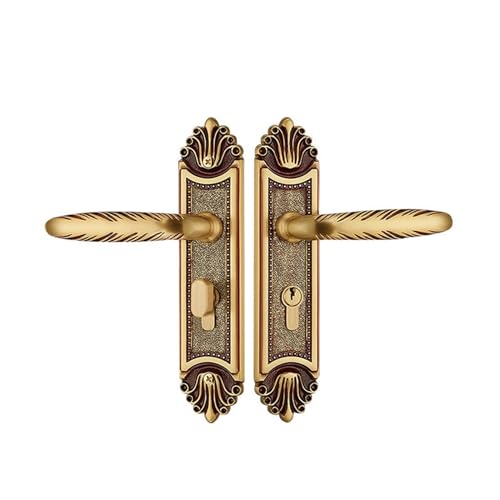 Chinesischer Stil aus reinem Kupfer for Innenschlafzimmer, Türschloss, komplett aus Kupfer, for Zuhause, Massivholz, stiller Raum, chinesischer Stil for Zuhause, Türgriff(HC 5132 rose gold) von XWMGOQNZ