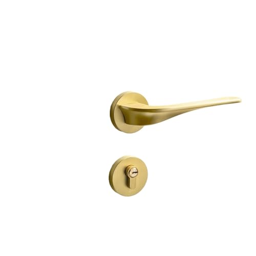 Einfaches Modernes Türschloss For Den Innenbereich, Schlafzimmer-Türschloss, Geräuschloses Magnetisches Türschloss, Geteiltes Goldgebürstetes Holztürschloss For Zuhause(Matt Golden Magnetic Type) von XWMGOQNZ