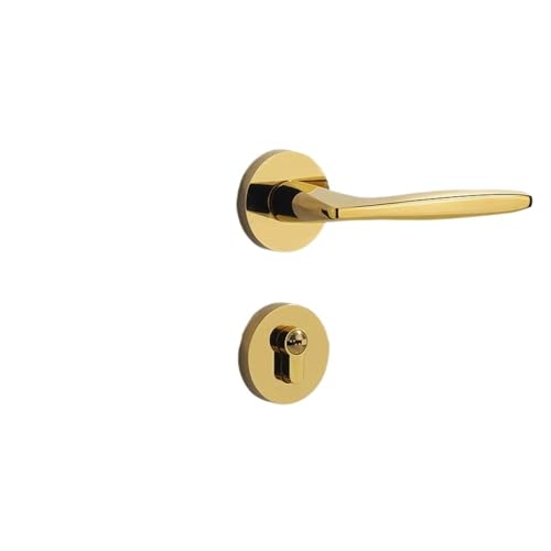 Goldenes Schlafzimmerschloss for den Innenbereich, Haushaltstürschloss aus Holz, magnetisches, geräuschloses, geteiltes Türschloss(031 gold 58 magnetic type A) von XWMGOQNZ