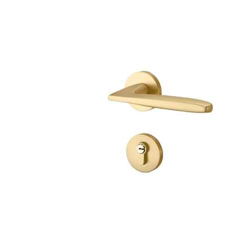 Goldenes Türschloss for den Innenbereich, Türschloss for Zuhause, magnetisch, geräuschlos, for Schlafzimmer, Holztürschloss, gebürstetes, geteiltes Türschloss, Türgriff(B Golden Magnetic 35-50mm) von XWMGOQNZ