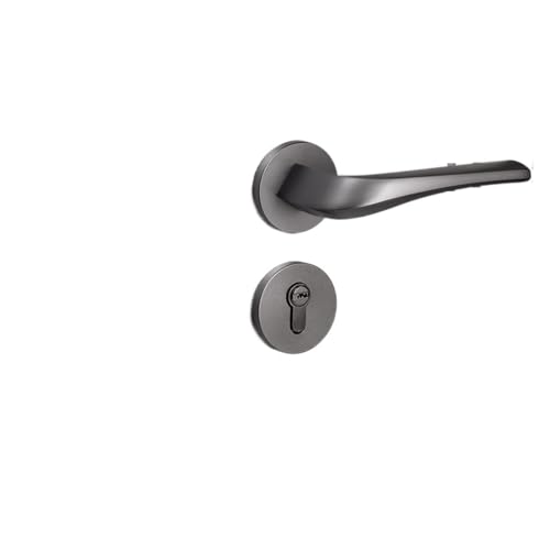 Graues Türschloss for den Innenbereich, Schlafzimmertürschloss, Badezimmer, Holztürgriff, einfaches geteiltes Schloss, magnetisches geräuschloses Schloss(D magnetic silent) von XWMGOQNZ