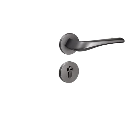 Graues Türschloss for den Innenbereich, Schlafzimmertürschloss, Badezimmer, Holztürgriff, einfaches geteiltes Schloss, magnetisches geräuschloses Schloss(D type silent door lock) von XWMGOQNZ