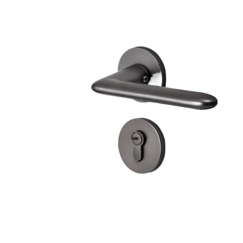 Graues Türschloss for den Innenbereich, Schlafzimmertürschloss, Badezimmer, Holztürgriff, einfaches geteiltes Schloss, magnetisches geräuschloses Schloss(H magnetic silent) von XWMGOQNZ