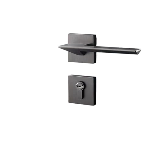 Innentürschloss schwarz einfaches geräuschloses Holztürgriffschloss magnetisches geteiltes Schlafzimmerschloss aus Zinklegierung(Steel gray 7255 magnetic) von XWMGOQNZ