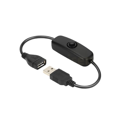 Kabel männlich zu weiblich mit Ein/Aus-Druckknopf in Schwarz und Weiß, Touch-Inline-Dimm-Controller(Button (Black)) von XWMGOQNZ