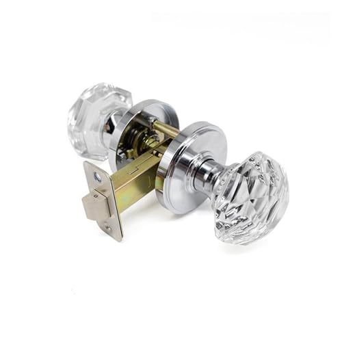 Kanalschloss aus Zinklegierung, Kristallkugelgriff, Kanaltür, doppelseitiger Griff, schlüssellos und Antiblockierfunktion(002 channel lock bright chrome) von XWMGOQNZ