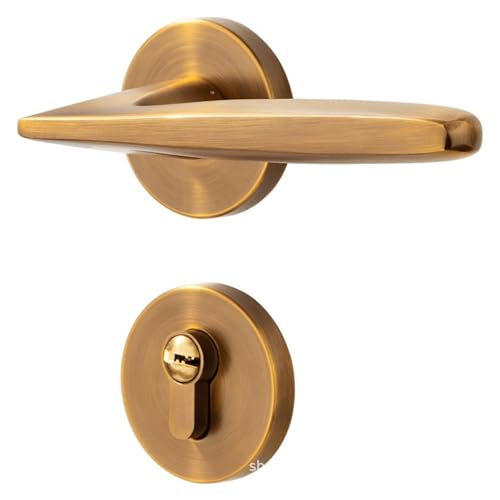 Modernes geteiltes Türschloss, Schlafzimmer, Holztürschloss, Zimmerset, Haushalt, Innenbereich, geräuschlos, magnetisches Zimmertürschloss(Silent door lock brushed gold) von XWMGOQNZ