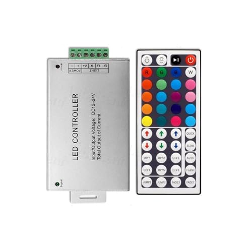 RGB-Controller DC 12V 24V 12A 24A Aluminiumgehäuse(24A (DC12-24V),44K-RGB) von XWMGOQNZ
