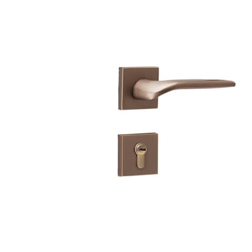 Reines Kupfer Innenhaus Schlafzimmer Badezimmer magnetischer leiser Türgriff Villa Vollkupfergriff Holztürschloss(Bronze) von XWMGOQNZ