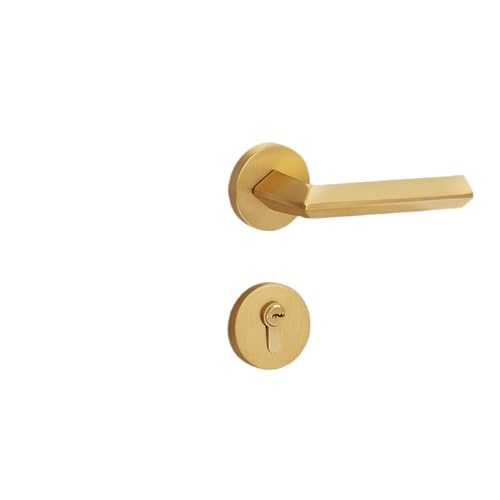 Reines Kupfer mechanischer geräuschloser Holztürschlossgriff for den Innenbereich, Schlafzimmergriff aus Messing, komplett aus Kupferschloss(Copper color) von XWMGOQNZ