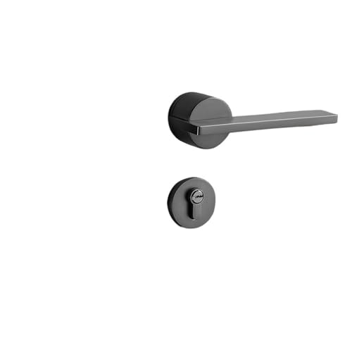 Schlafzimmer schwarzes geteiltes Schloss Zinklegierung Holztürgriffschloss magnetisches geräuschloses solides Innentürschloss(Steel gray 7250 three prong) von XWMGOQNZ