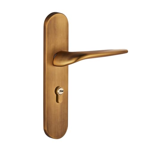 Schwarzes Türgriffschloss, Hardware-Schloss, Schlafzimmer-Holztürschloss, geräuschloses amerikanisches Innentürschloss(Yellow bronze) von XWMGOQNZ