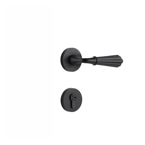 Schwarzes Türschloss, einfaches Innentürschloss aus Bronze im amerikanischen Stil, Schlafzimmer-Holztür im europäischen Stil, geräuschloses magnetisches geteiltes Schloss(Black room door lock) von XWMGOQNZ