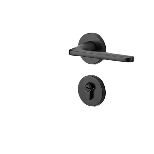 Schwarzes Türschloss, einfaches Türschloss for den Innenbereich, Technik, geräuschloser Griff, mechanisches Türschloss, Hardware-Türschloss(G elegant black manganese steel) von XWMGOQNZ