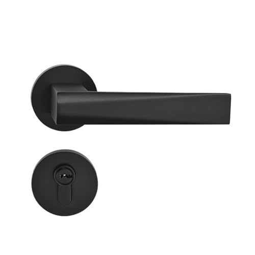 Split-Schloss aus Zinklegierung HC-039 Holztürschloss for den Innenbereich, moderner, einfacher Türgriff(Matt black) von XWMGOQNZ