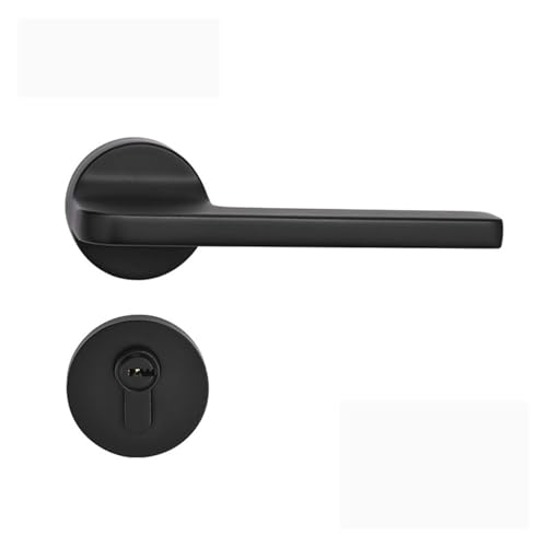 Split-Schloss aus Zinklegierung HC-045 Holztürschloss for den Innenbereich, moderner, einfacher Türgriff(Matt black) von XWMGOQNZ