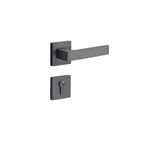 Türgriff aus reinem Kupfer for den Innenbereich, Schlafzimmer, Badezimmer, magnetisch, leise, Villa, komplett aus Kupfer, geteiltes Holztürschloss(924 A steel gray) von XWMGOQNZ