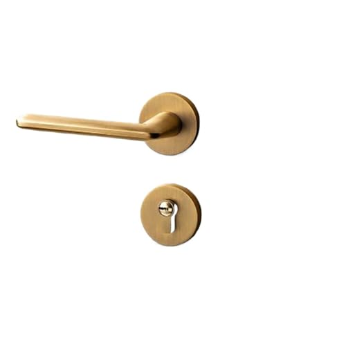 Türschloss Innen-Schlafzimmer-Türschloss, geräuschloses Magnetschloss, einfaches geteiltes Holztürschloss, schwarzer Türgriff(Yellow bronze) von XWMGOQNZ