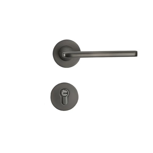 Türschloss Innenschlafzimmertürschloss Modernes Haushaltsschloss Magnetischer geräuschloser Türgriff Geteiltes schwarzes graues Holztürschloss(A silent 35-50mm) von XWMGOQNZ
