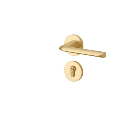 Türschloss aus gebürstetem for den Innenbereich, geräuschloses Holztürschloss, Schlafzimmertürgriff, geteiltes Schloss(D matte gold mute 35-50mm) von XWMGOQNZ