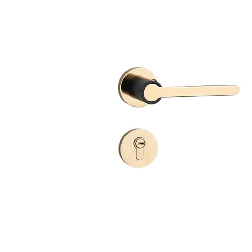 Türschloss for den Innenbereich, Schlafzimmer, Zuhause, einfaches goldenes Türschloss, Holztürschloss, Zimmer grau, geräuschlos, magnetischer Türgriff(A Golden Silent Type) von XWMGOQNZ