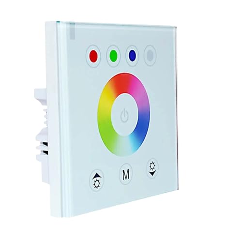 Wandmontierter Schalter RGBW-Controller Touchpanel 4-Kanal-Dimm-Lichtstreifen-Controller for RGB RGBW-Lichtstreifen DC12V-24V(White) von XWMGOQNZ