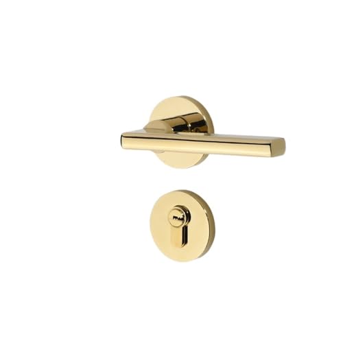 XWMGOQNZ Goldenes Türschloss, Innenschlafzimmertürschloss, leichtes Luxus-Split-Türschloss, magnetischer, leiser Türgriff, Haushaltstürschloss aus Holz(B Gold Silent 35-50mm) von XWMGOQNZ