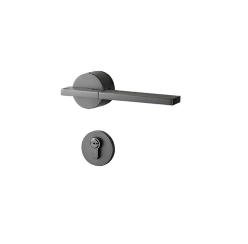 XWMGOQNZ Nordischer Stil Innenschlafzimmertürschloss magnetisches postmodernes stilles Zimmertürschloss geteilter Holztürschlossgriff schwarzes Türschloss(Steel gray A08-020 7250 lock body) von XWMGOQNZ