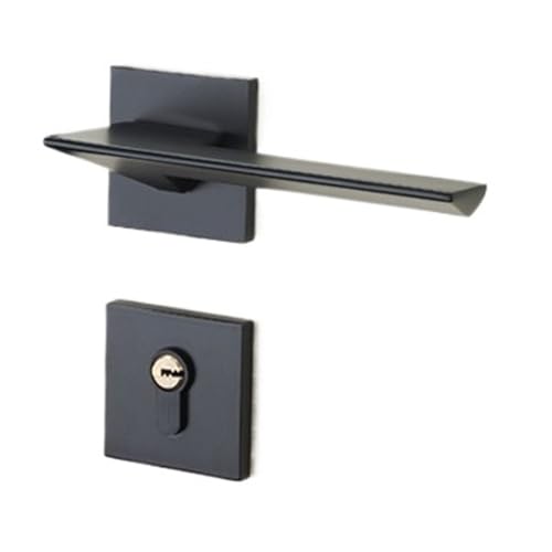 XWMGOQNZ Schwarzes Schlafzimmertürschloss for den Innenbereich, nordisches magnetisches, leises, goldenes, geteiltes Türschloss, Holztürgriff, Türschloss(B style black magnetic suction) von XWMGOQNZ