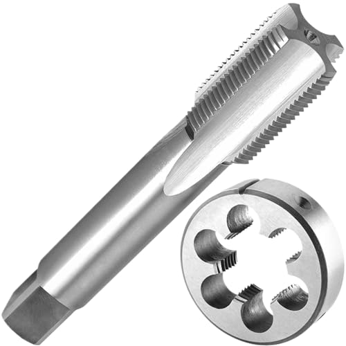 1"-8 1"-10 1"-12 1"-14 1"-16 1"-18 1"-20 1"-24 1"-32 Gewindebohrer- und Schneideisensatz, HSS-Gewindebohrer und runde Schneideisen, Rechtshänder(1 INCH-18) von XWMSCLAK