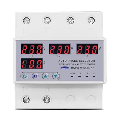 100A 63A 3-phasig 3P+N Din-Schienen-Phasenwähler einstellbar Über- und Unterspannungsschutz Monitorrelaisschutz(63A phase selector) von XWMSCLAK