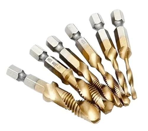 12-teiliger Gewindebohrersatz aus Schnellarbeitsstahl mit Sechskantschaft – Spiralnut-Gewindebohrer in mehreren Größen M3–M10 for präzises Bohren und Gewindeschneiden(Silver 12pcs) von XWMSCLAK