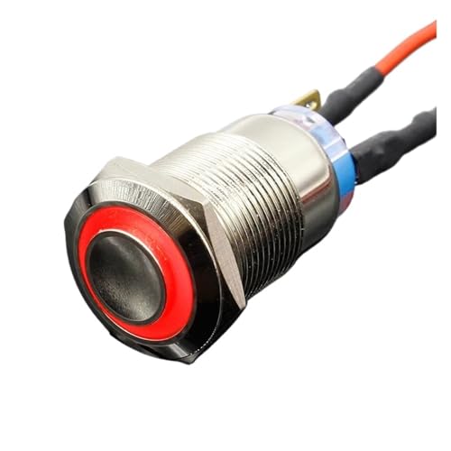 19mm Wasserdicht Momentary Latch Edelstahl Metall Türklingel Glocke Hupe Druckschalter LED Auto Auto Motor PC(Switch socket,LOCKING_12V) von XWMSCLAK