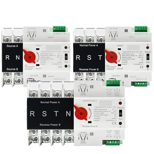 2/3/4P AC 110V 230V 125A Dual Power Automatic Transfer Switch Elektrische Wahlschalter Unterbrechungsfreie Stromversorgung(3P,AC 110V) von XWMSCLAK