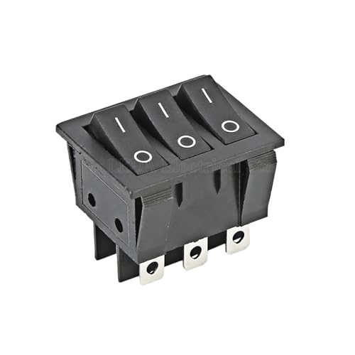 2 Stücke KCD3 Boot Auto Wippschalter ON-OFF 2 Position 9 Pin KCD3-303 Schwarz Rot Triple Lichtschalter Taste 34 * 40mmBoot Auto(Black and Red) von XWMSCLAK