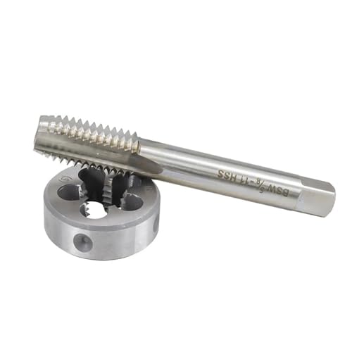 2 stücke 5/32-32 3/16-24 1/4-20 5/16-18 1/2-12 5/8-11 Rechtsgewindebohrer-set for Metall/Holz HSS Gewindebohrer Runde Schneideisen(2pcs 5l8-11) von XWMSCLAK