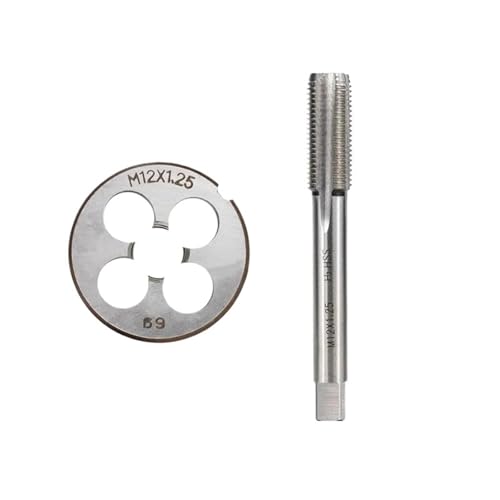 2-teiliger rechtshändiger metrischer Gewindebohrer-Schneidsatz M1-M12, verwendet for Innen- und Außengewindebohren und Gewindereparaturwerkzeuge for Werkzeugmaschinen(2pcs M12x0.5) von XWMSCLAK